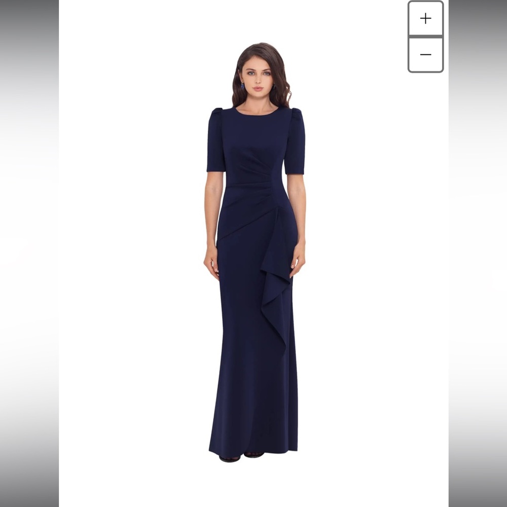 XSCAPE 3/4 Sleeve Long Scuba with Side Rouching